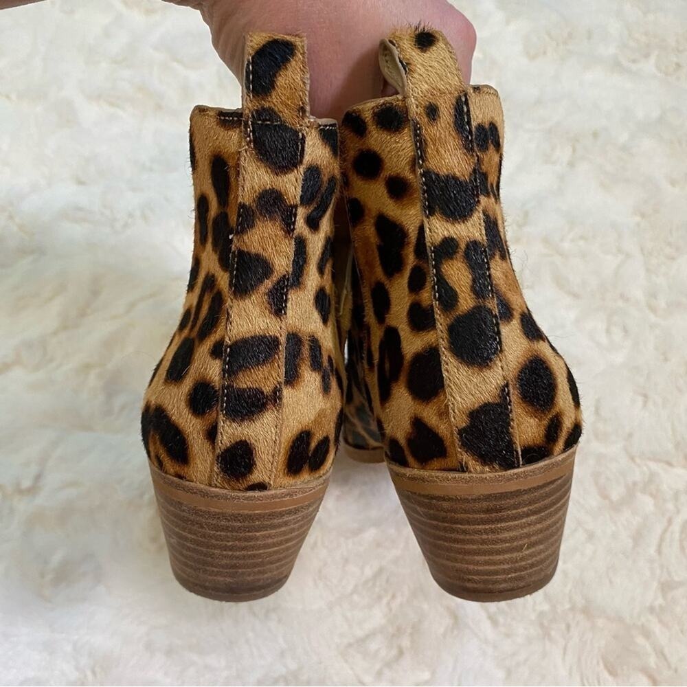Sole Society Womens Heeled Ankle Bootie Size 6 Laurelah 2 Leopard Print Cow Hair - Picture 11 of 13